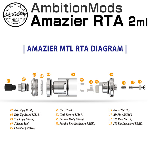 Ambition Mods AMAZIER MTL RTA (2ml)
